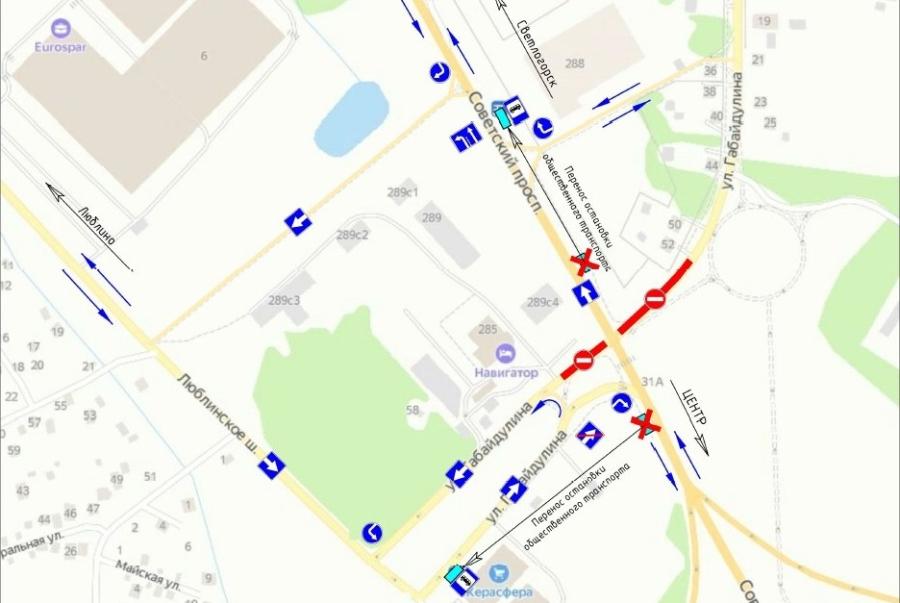 В конце Советского проспекта на год вводят одностороннее движение (схема)