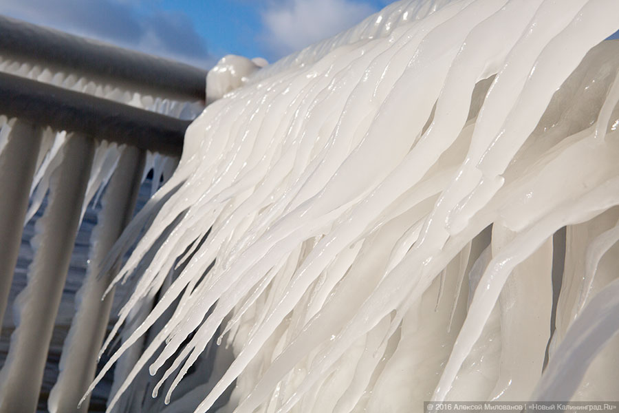 Президенция Деда Мороза: набережная в Пионерском после шторма (фото)