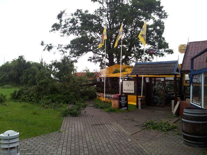 Шторм в Литве: на пляже Ниды ветер поднял в воздух коляску с ребенком (фото)