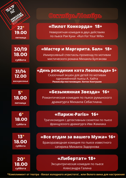 Театр Николая Захарова «Содружество актёров» утвердил новый репертуар осени