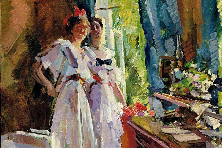 Константин Коровин «У открытого окна. Портрет дочерей Ф.И. Шаляпина», 1916