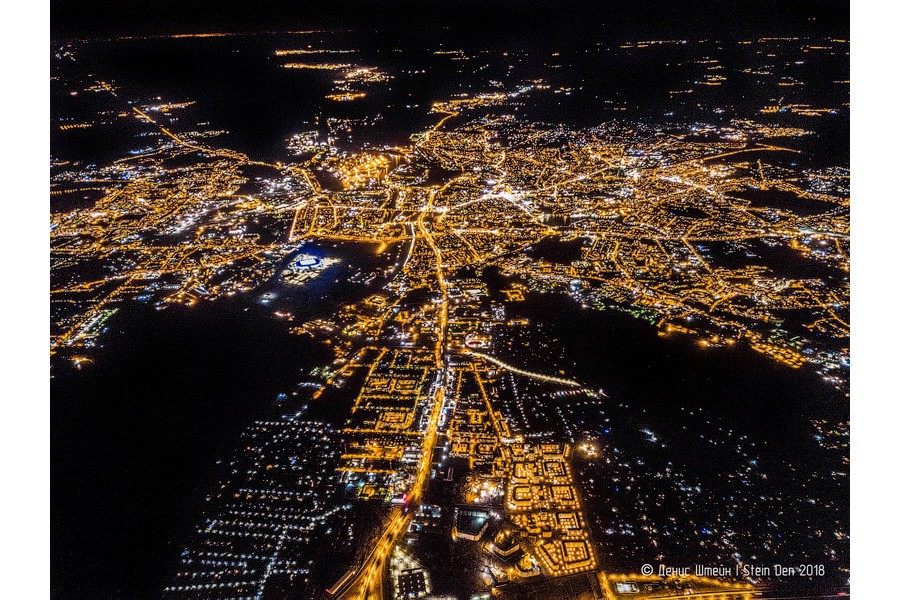 12 января: как выглядит ночной Калининград с высоты в 3 километра