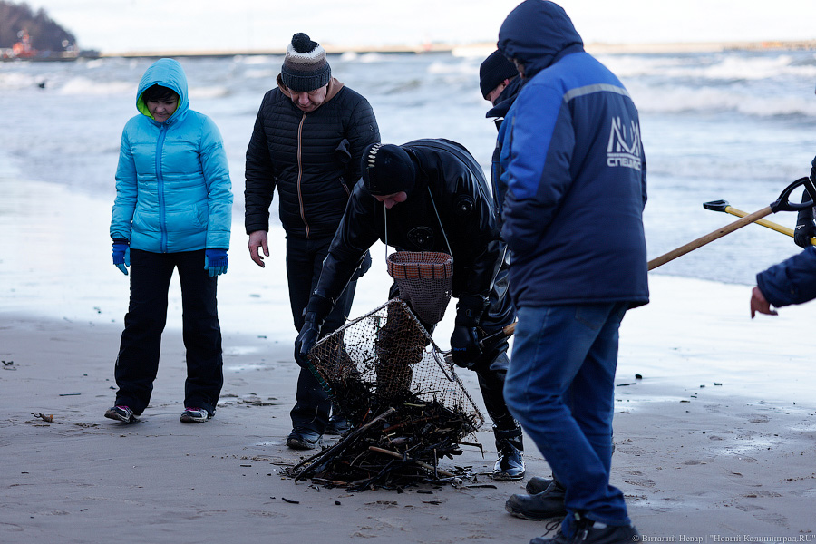 Лучшее время: как в Пионерском ловят янтарь после шторма (фото)