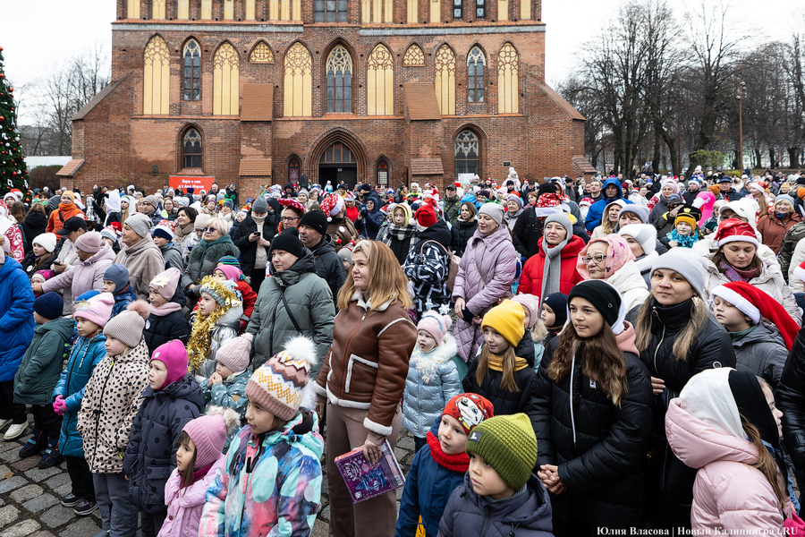 «Сказка к нам приходит»: на острове Канта прошел забег Дедов Морозов (фото)