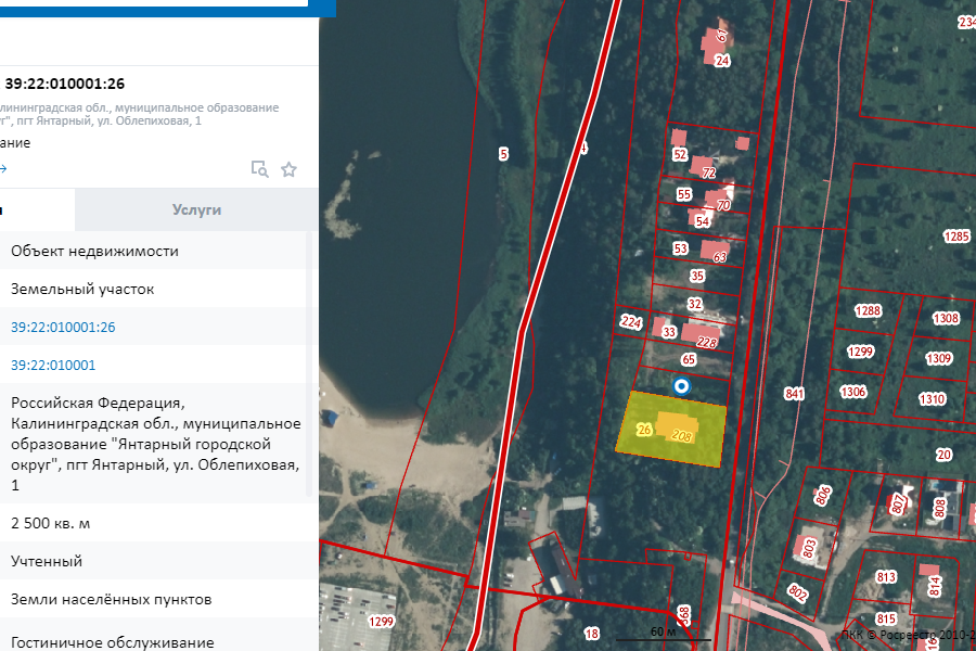 Изображение: скриншот публичной кадастровой карты