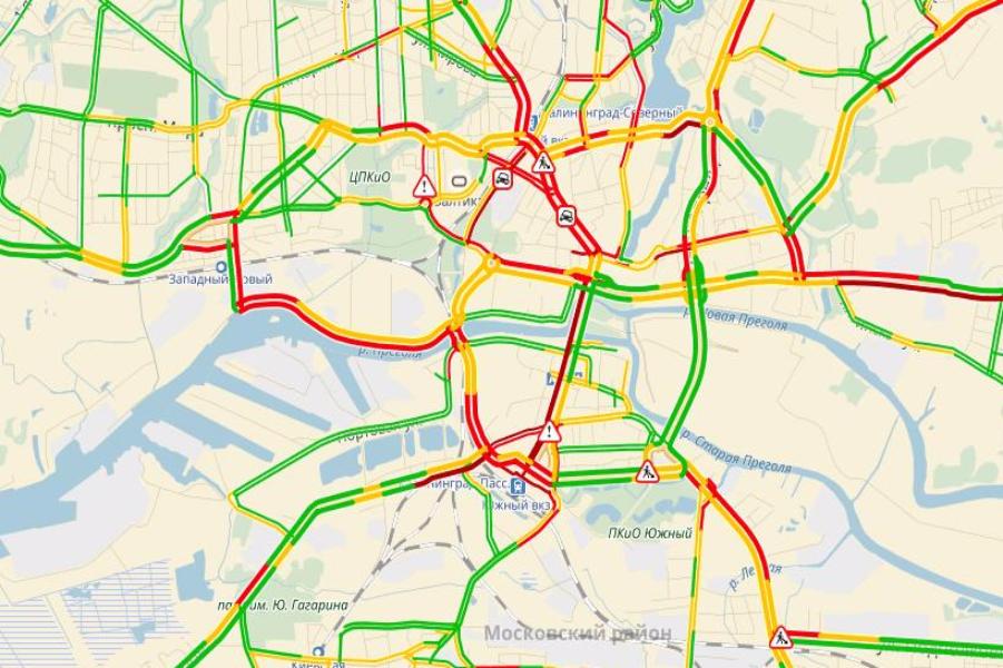 Калининград в среду вечером встал в пробках