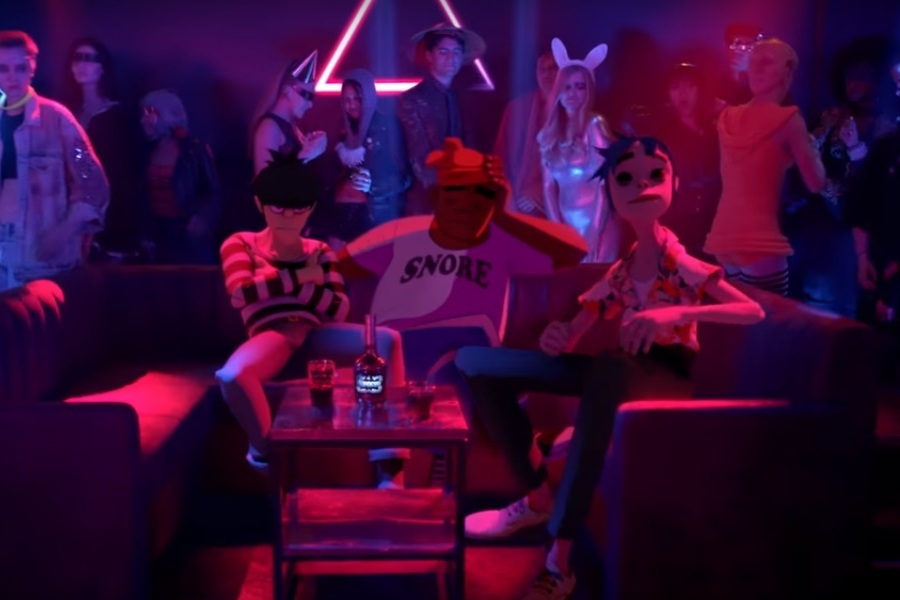 Скриншот клипа «Strobelite» группы «Gorillaz»