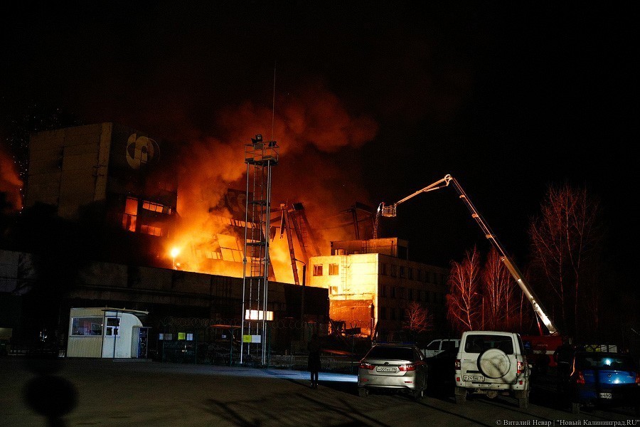 «Цепрусс» в огне: в Калининграде горело заброшенное здание завода (фото)