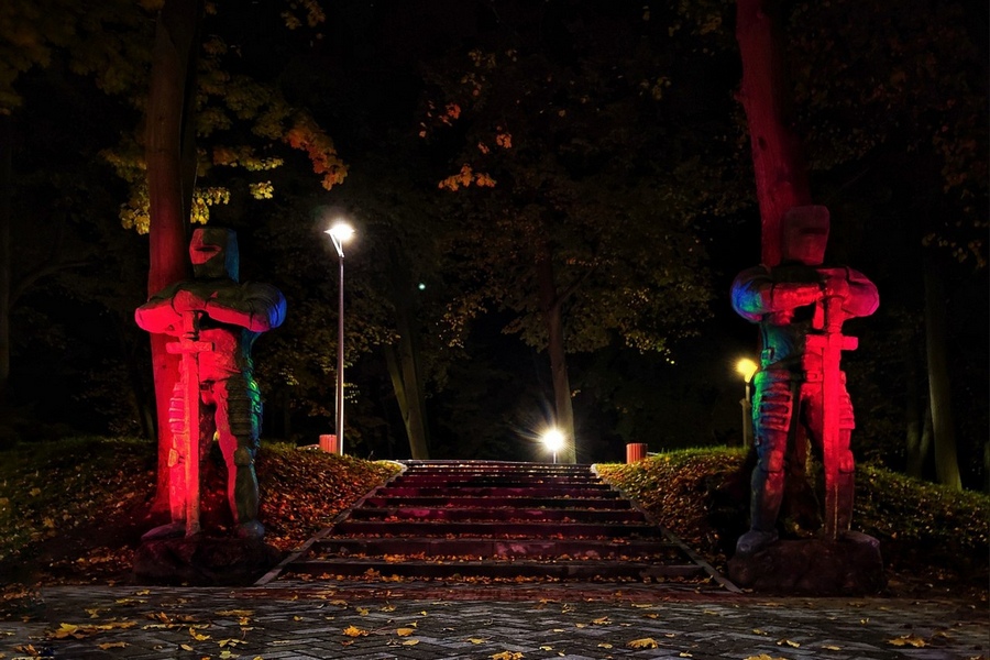Скульптор-самоучка создал рыцарей и каменную бабу для парка в Багратионовске (фото)
