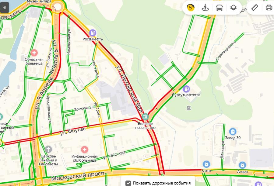 ДТП перекрыло ул. Литовский вал в Калининграде (фото)