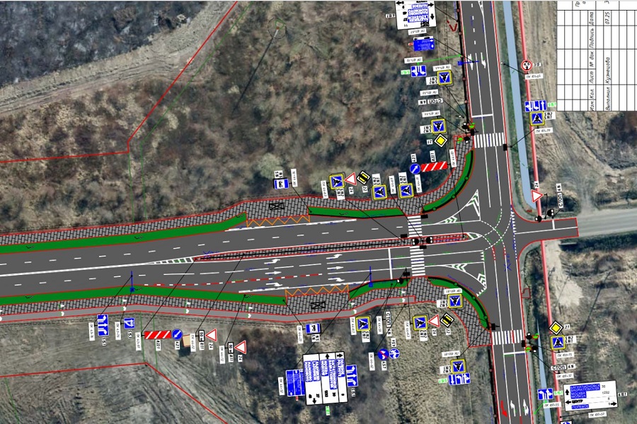 В Калининграде начинают менять разметку на перекрёстке Южного обхода и Аллеи Смелых