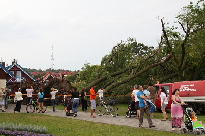 Шторм в Литве: на пляже Ниды ветер поднял в воздух коляску с ребенком (фото)