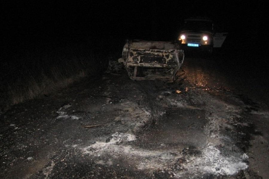 В Нестеровском районе сгорел автомобиль, столкнувшийся с деревом (фото)
