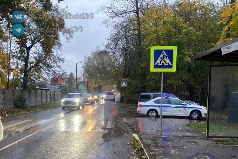 В Калининграде объезжавший автобус автомобиль сбил на переходе 10-летнюю девочку