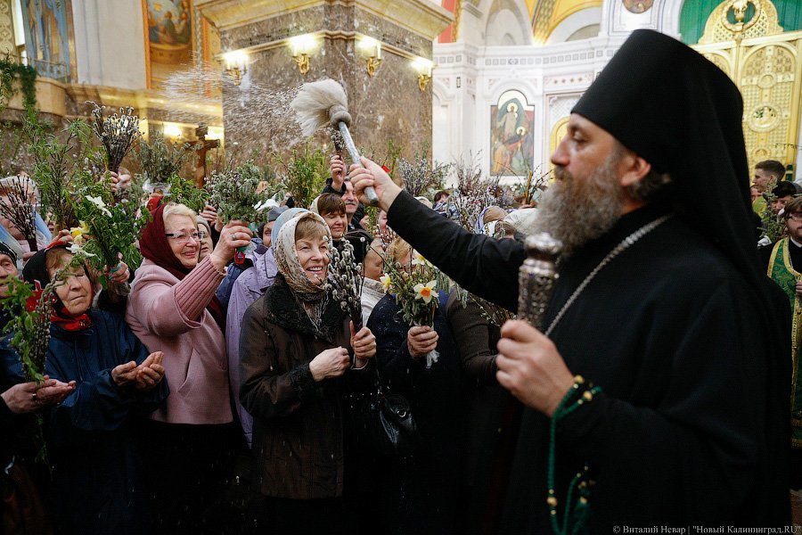 «Цветики да вербочки»: как прошло богослужение в Вербное воскресенье (фото)