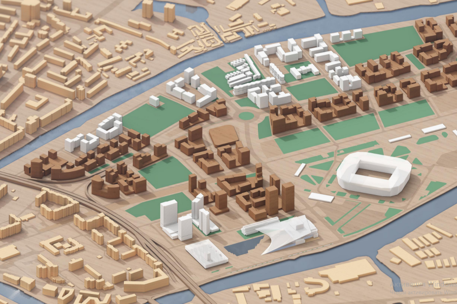 Объемно-планировочная модель застройки Острова. Скрин: сайт Корпорации развития области «Остров39»