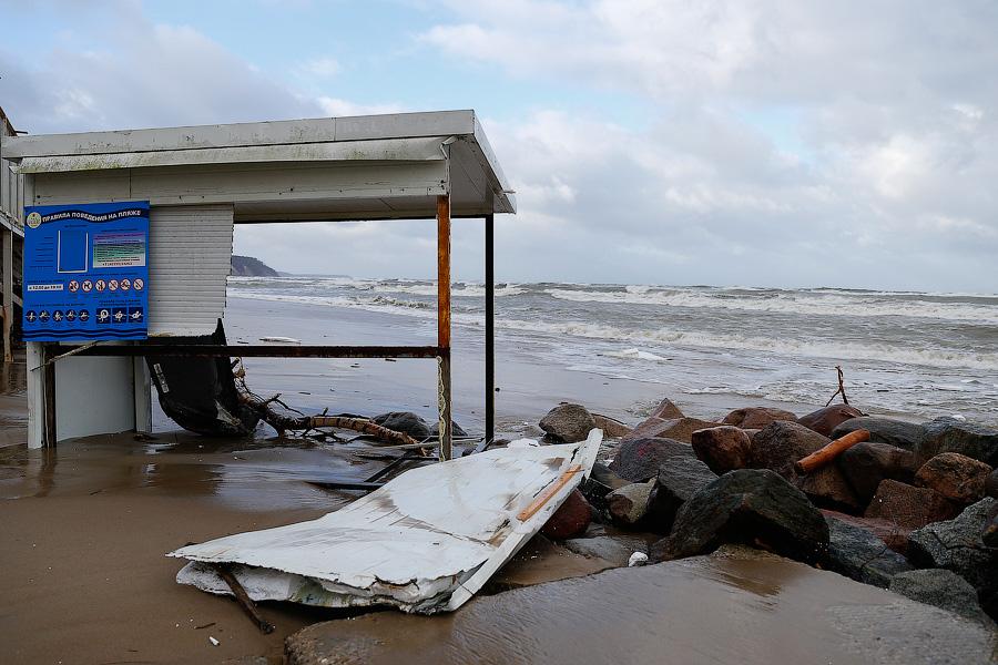 Штормовые селфи: ураган в Светлогорске (фото)