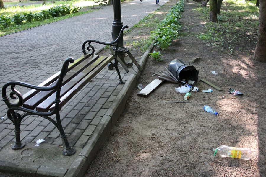 Воищев обещает 10 тыс. за информацию о вандалах, разгромивших парк в Советске