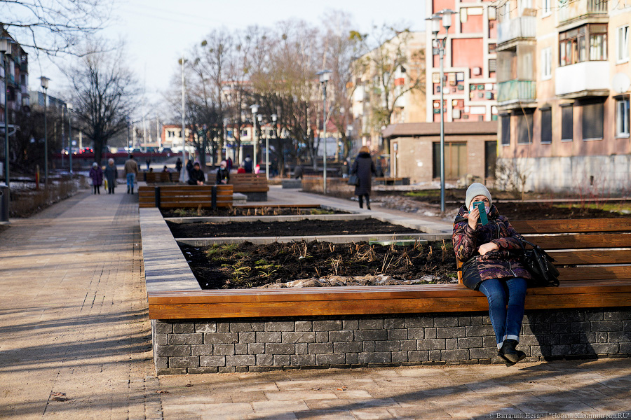 Как выглядит обновленная пешеходная зона на улице Рокоссовского без снега (фото)