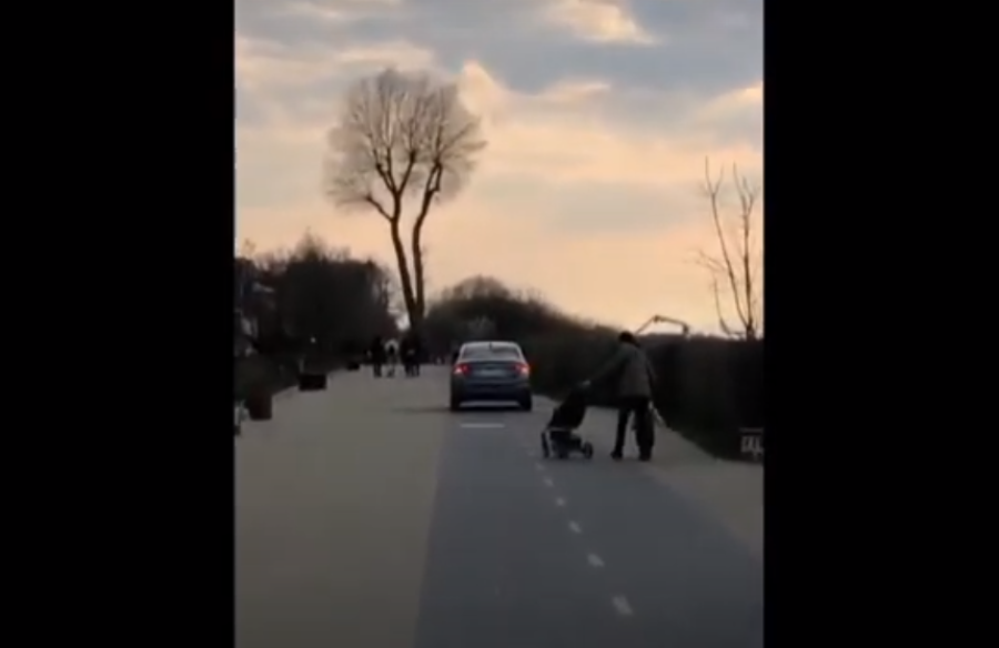 Полиция оштрафовала водителя машины за езду по велодорожке в Зеленоградске (видео)