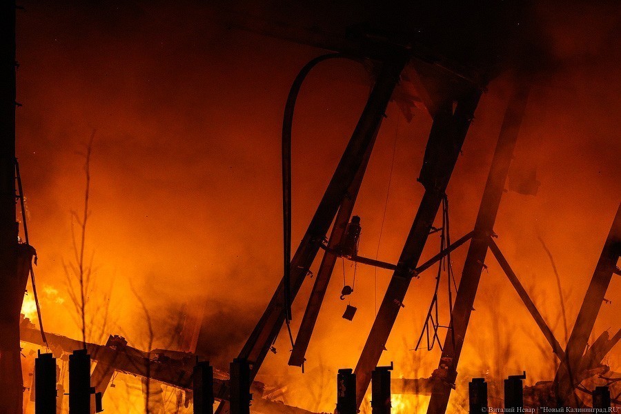 «Цепрусс» в огне: в Калининграде горело заброшенное здание завода (фото)