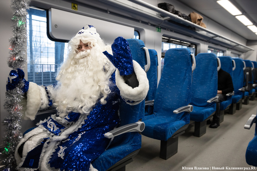 Дед Мороз на «Ласточке»: в Калининграде запустили «новогодний экспресс» до Зеленоградска (фото)