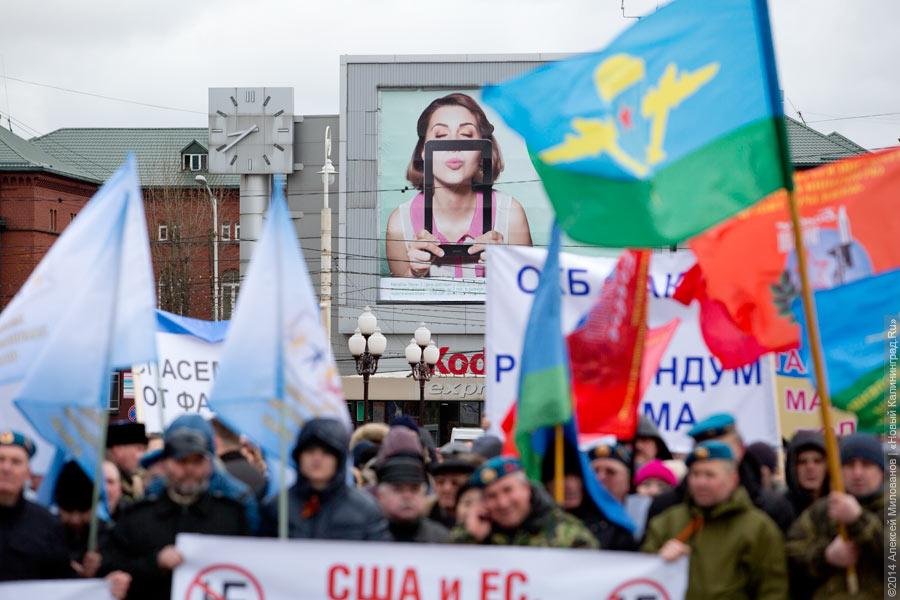 «Дежурный демагог взахлёб о чём-то врёт»: как в Калининграде митинговали за Крым (видео)