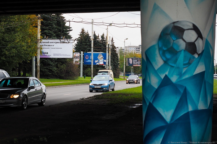 Стрит-арт для стритбола: под Эстакадным мостом появились футбольные граффити