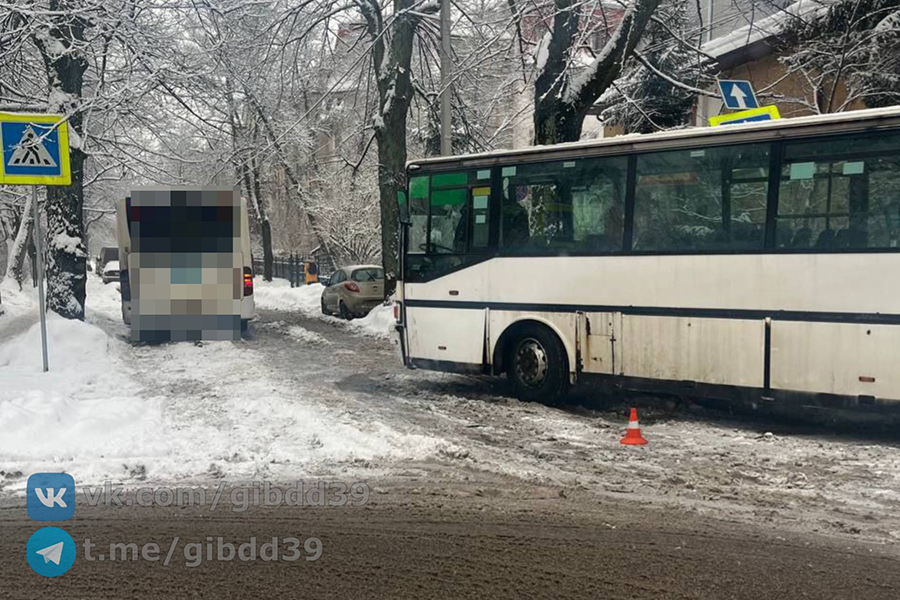 На проспекте Победы в Калининграде столкнулись два автобуса (фото)