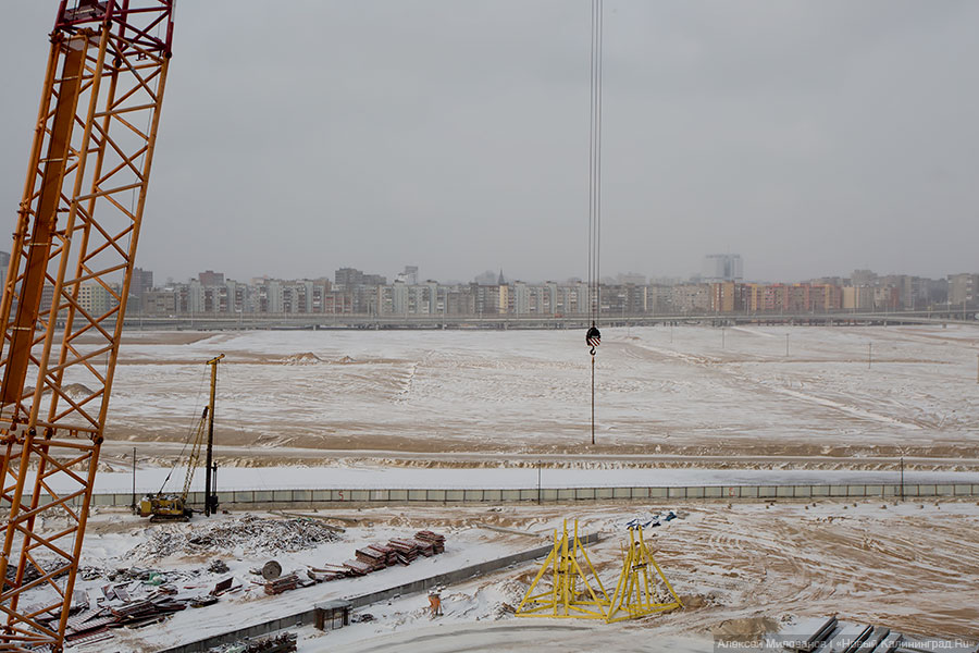 «Яркие, чёткие контуры»: каким увидел строящийся стадион в Калининграде Цуканов