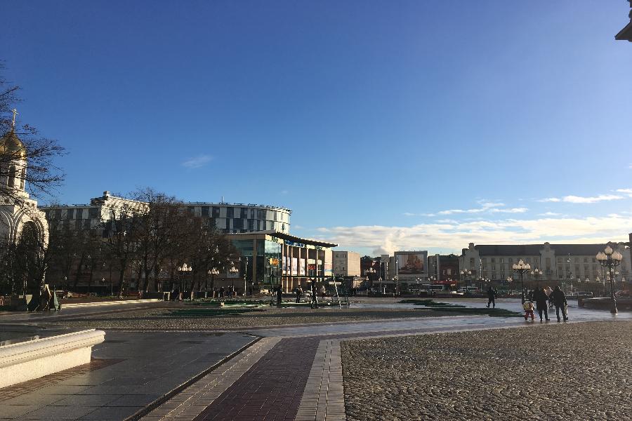 В центре Калининграда второй раз за месяц собирают новогоднюю ель