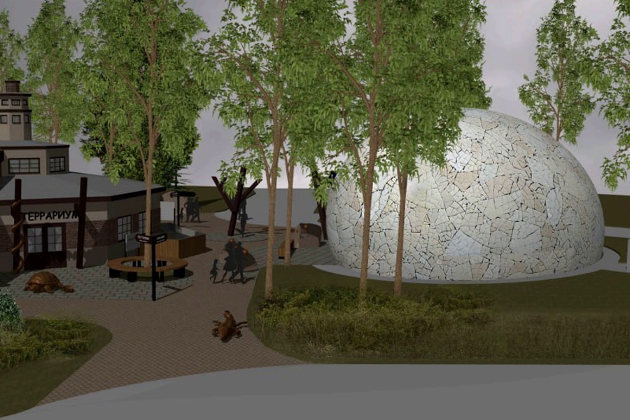 В зоопарке хотят построить павильон-яйцо (эскиз)