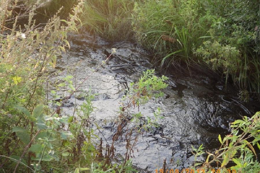 В Гурьевском районе прорвало нефтепровод, загрязнено около 1 га земель (фото)
