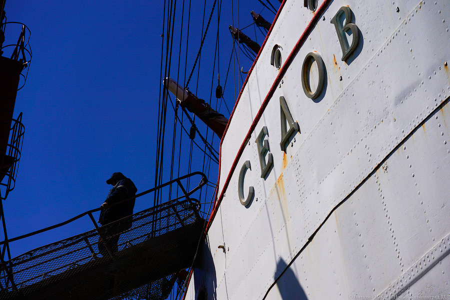 После кругосветки и перед новым рейсом: барк «Седов» проходит ремонт в Светлом (фото)