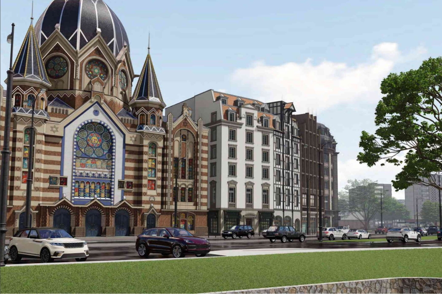 Имитация исторических фасадов: как будет выглядеть общинный центр у синагоги на Острове (фото)