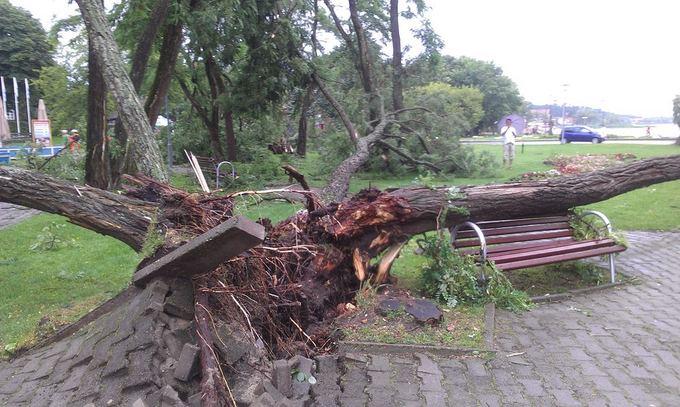 Шторм в Литве: на пляже Ниды ветер поднял в воздух коляску с ребенком (фото)