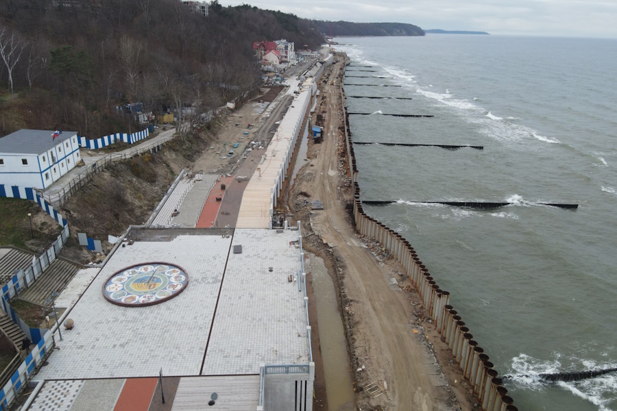 «Балтберегозащита»: променад в Светлогорске готов на 70% (фото)