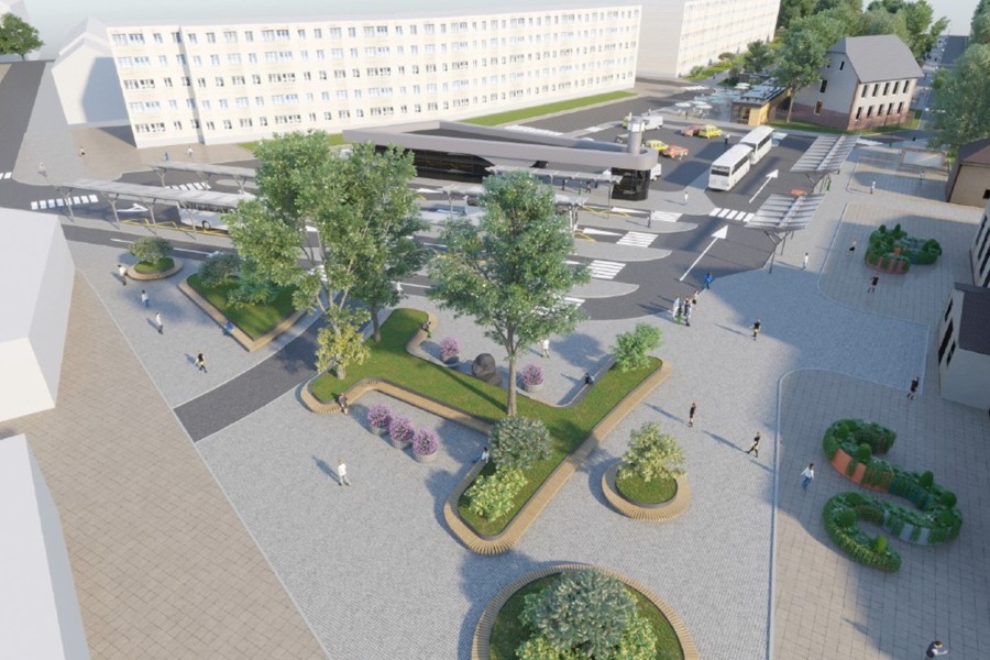 Проекты благоустройства привокзальной площади Гусева. Иллюстрация с сайта конкурса