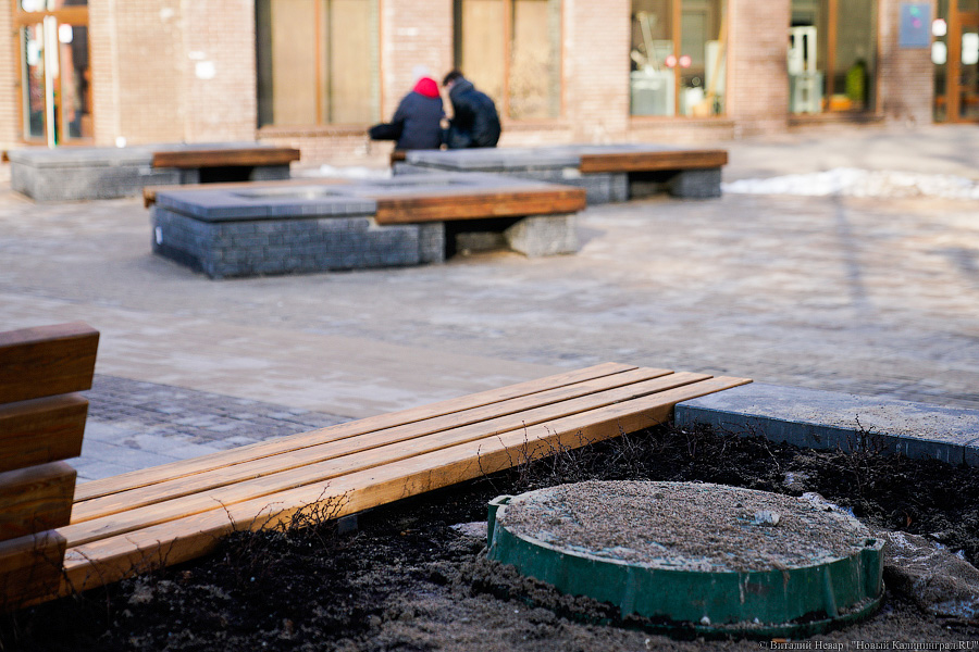 Как выглядит обновленная пешеходная зона на улице Рокоссовского без снега (фото)