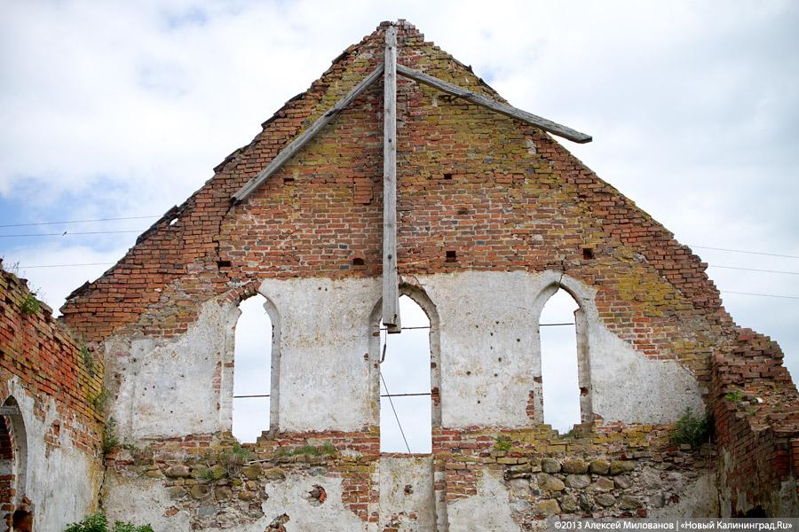 Навоз и куры: кирха 14-го века в поселке Каштаново стала пастбищем для скота