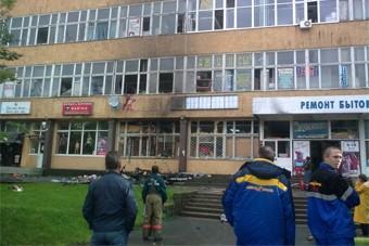 В торговом павильоне «Рембыттехники» взорвался газовый баллон (видео)