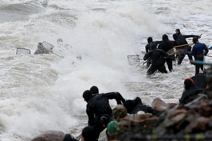 В набежавшую волну: как ловят янтарь на Балтике (фото)