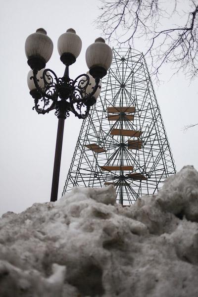 От каркаса до игрушки: в Калининграде собрали главную городскую елку