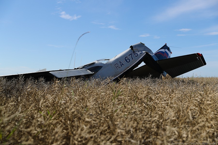 Авария спортивного самолёта под Калининградом. Фоторепортаж НК