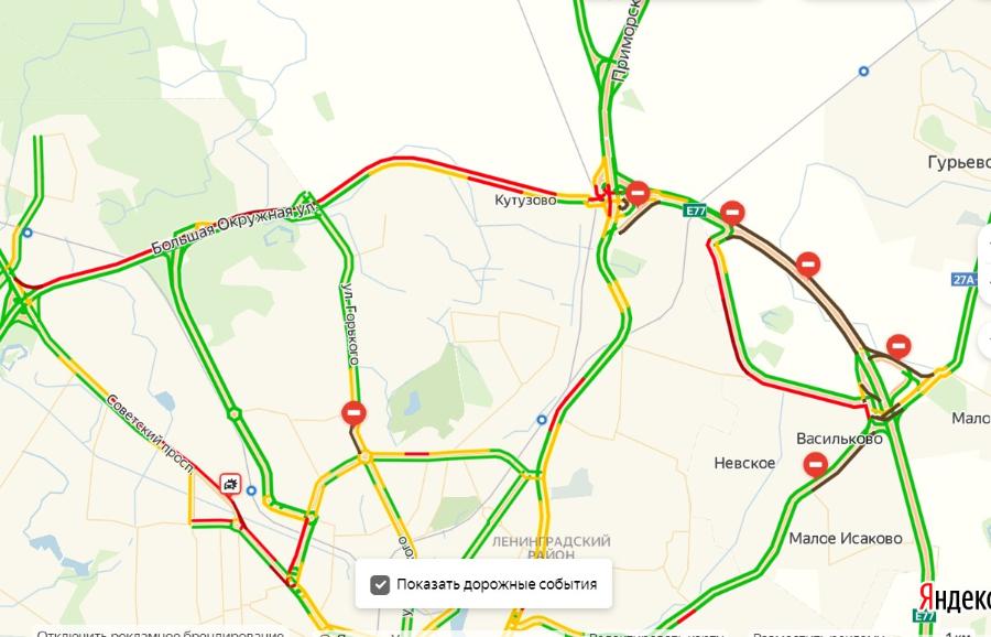 Большая Окружная встала в 10-километровой пробке