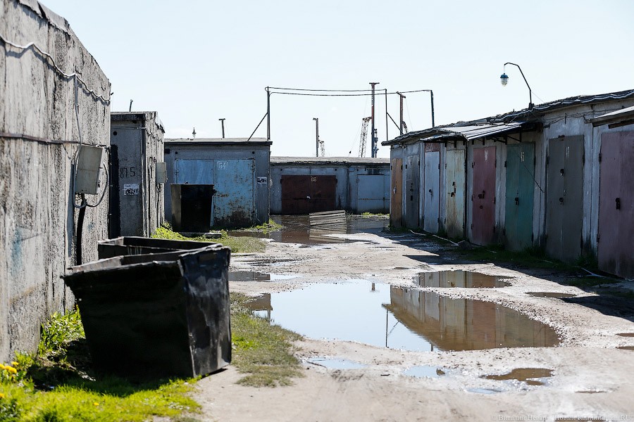 В Калининграде затопило гаражное общество на Острове около стадиона (фото)