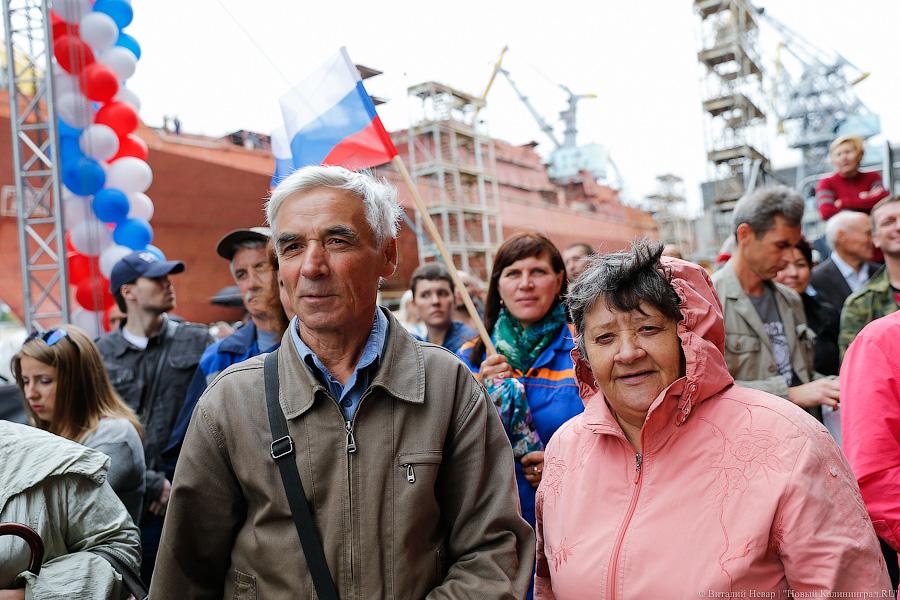 Исполин на колёсах: в Калининграде спустили на воду фрегат «Адмирал Макаров»