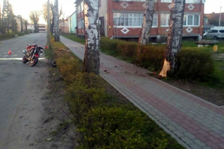 В Пионерском мотоциклист попал в больницу, вылетев с дороги (фото)