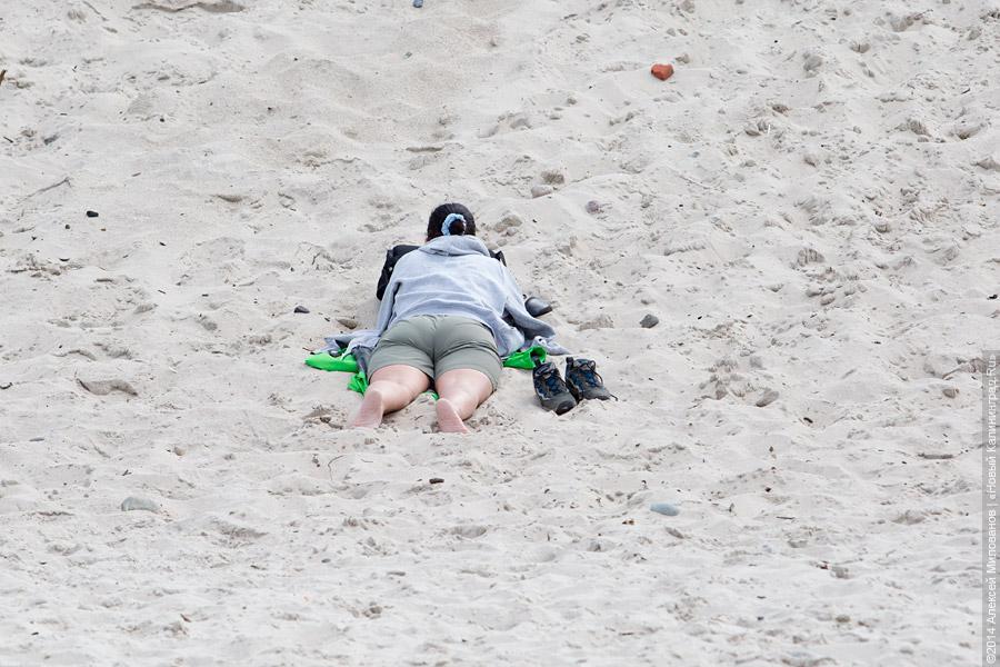 Машина «по потребности»: польский агрегат начал чистить песок на пляже Зеленоградска