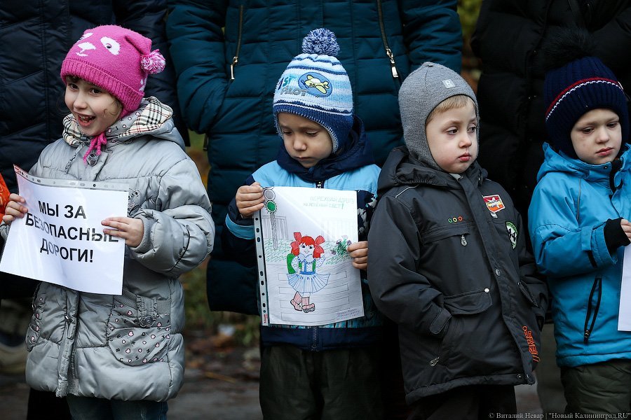 «Заметьте нас»: в Калининграде дети вышли на пикет в поддержку пешеходов 